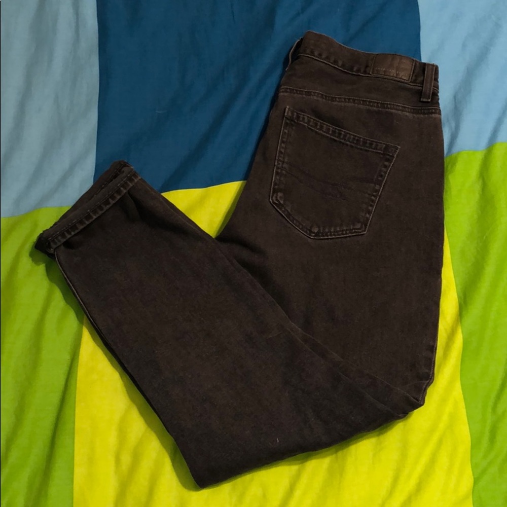 Black American eagle mom jeans